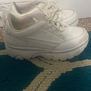 Platform white sneakers